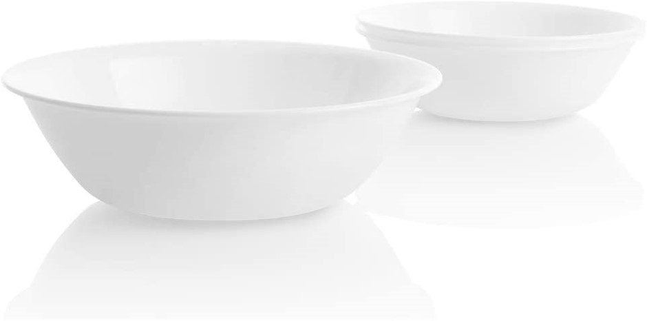 CORELLE Livingware Serving Bowl, 3-Piece Set, Winter Frost White, 950ml.