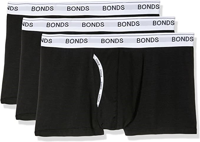 BONDS Men's Underwear Cotton Blend Guyfront Trunk 3 PACK. Size: Medium. Col