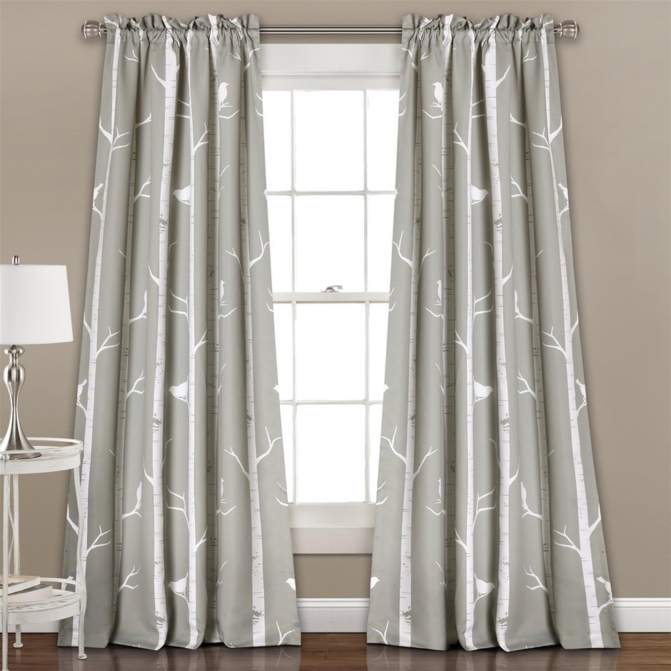 LUSH DECOR Room Darkening Window Curtain Set (2 Panels), 132cm x 213cm (Eac