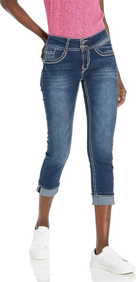 WALLFLOWER Women's Luscious Curvy 23.5" Crop Jean, Size 9, Heidi.