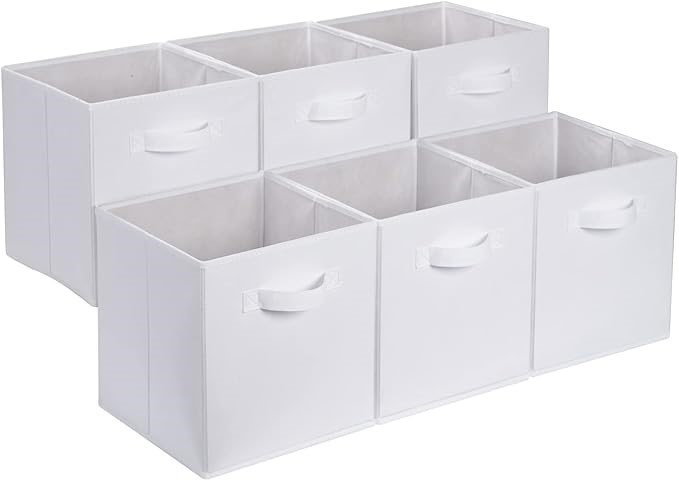 Amazon Basics Collapsible Fabric Storage Cubes Organizer with Handles, 33 x