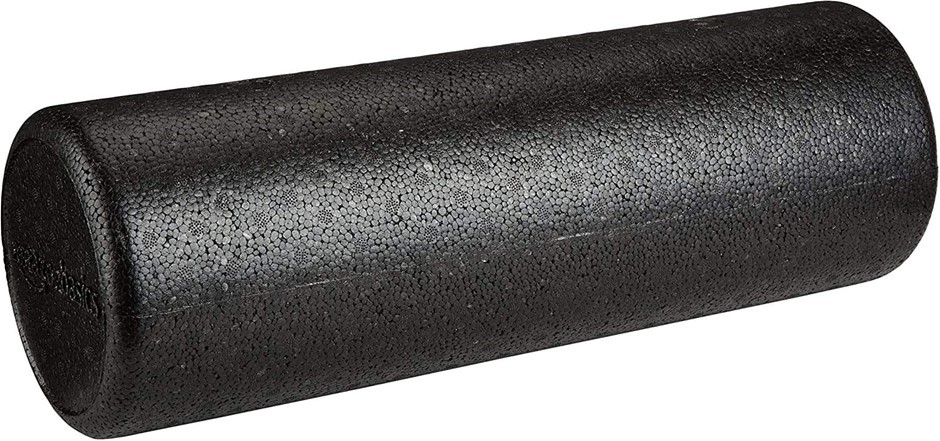 AMAZON BASICS High-Density Exercise Round Foam Roller, 46L x 15W cm, Black.
