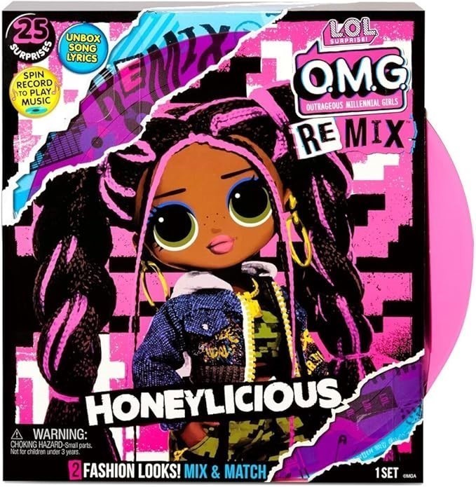 L.O.L. Surprise! Remix Honeylicious Fashion Doll, Plays Music with 25 Surpr