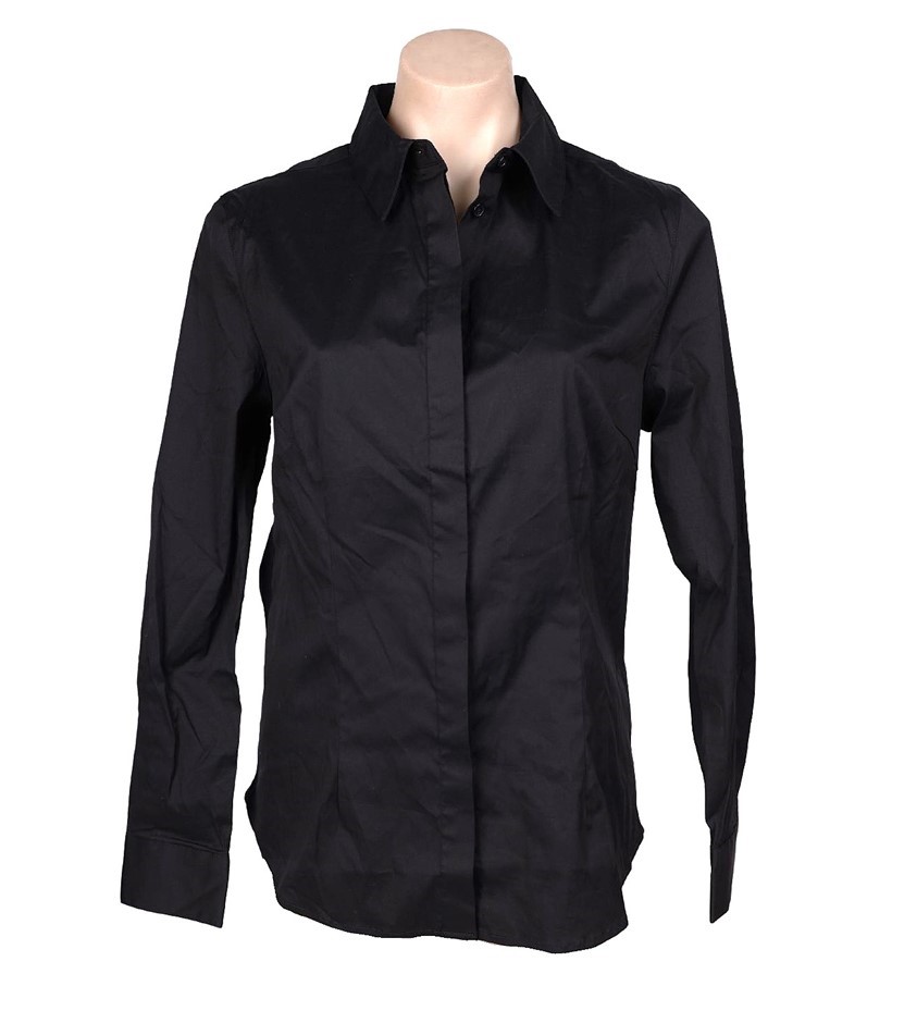 2 x SABA Women's Fitted Shirt, Size 14, 80% Cotton, Black, AG23900.