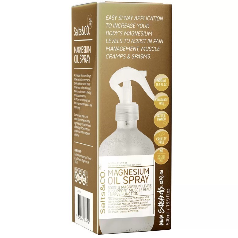 3 x SALTS & CO. Magnesium Oil Spray, 500ml. N.B: Not in original packaging.