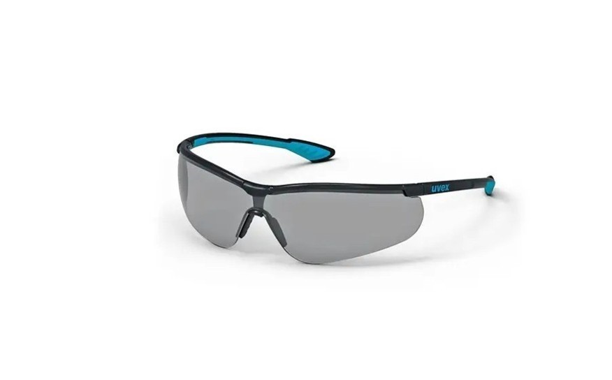 7 x UVEX Sportstlye Safety Glasses, Grey Tinted Lens, Medium Impact, Black/
