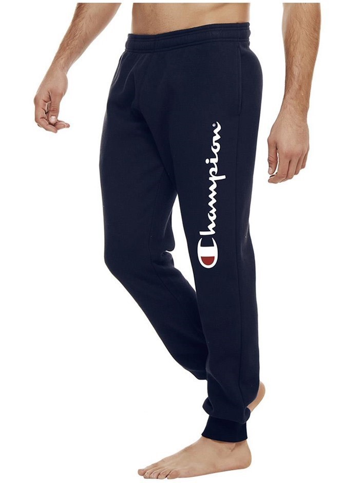 CHAMPION Men's Script Cuff Pant, Size XL, Cotton, Navy, A1882G. Buyers Not