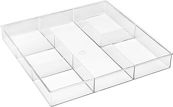 Whitmor 6-Section Drawer Organizer, Clear