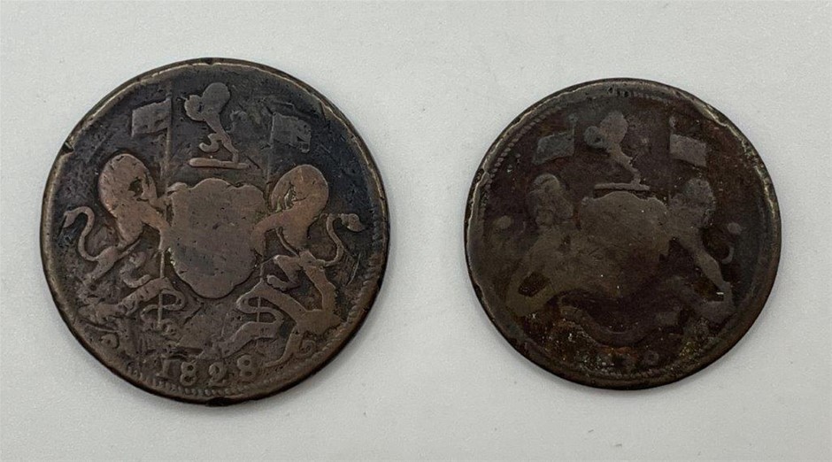 2 x Malaysia Penang, East India Company Coins C:1810-28