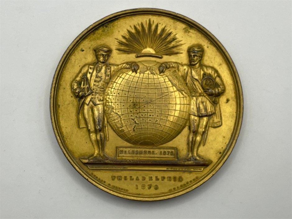Intercolonial Exhibition, Melb, 1875, Philadelphia, 1876 medallion ...