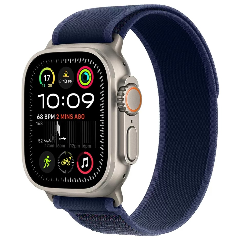 APPLE Watch Ultra 2 GPS + Cellular 49mm Natural Titanium Case With Blue ...