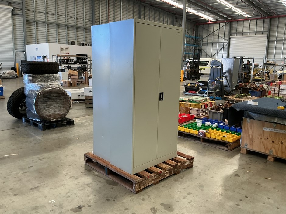 2 x Metal 2-Door Cabinets