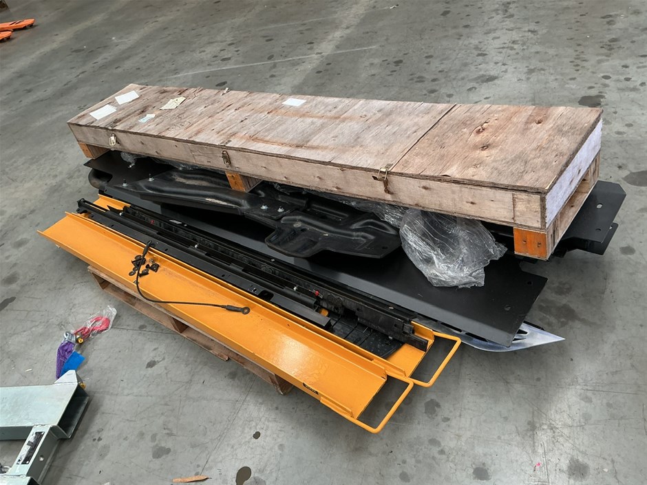 <p>Pallet Of Rivian Bars, Bash Plates and Spare Parts</p>