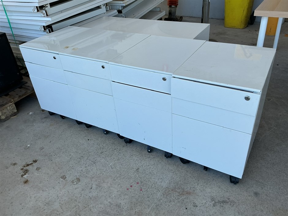 4 x 3-Drawer Metal Filing Cabinets on Pallet