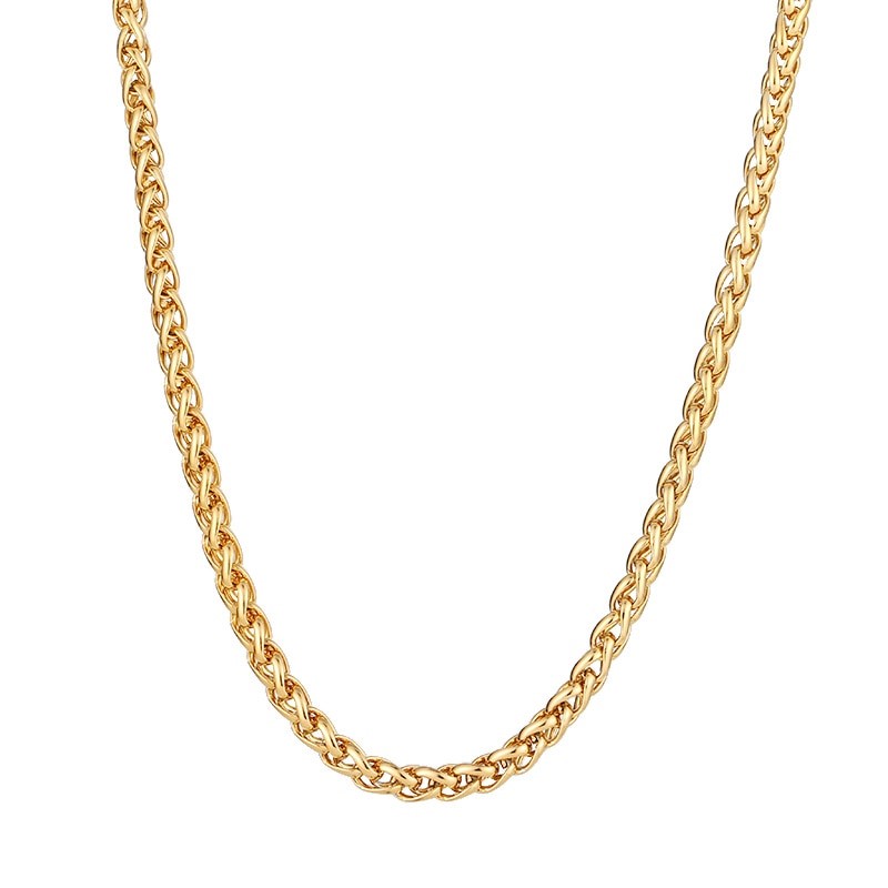 Classic 3mm Stainless Steel Wheat Necklace - 60cm (yellow)