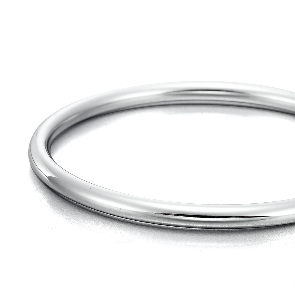 Classic Rhodium Plated Baby Golf Bangle