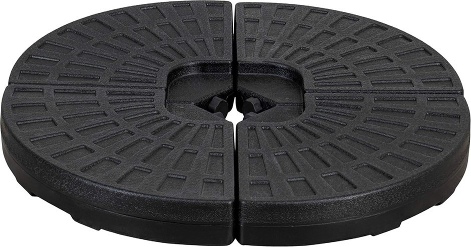 AMAZON BASICS HDPE Round Fan-Shaped Hanging Umbrella Base for Patio – Black