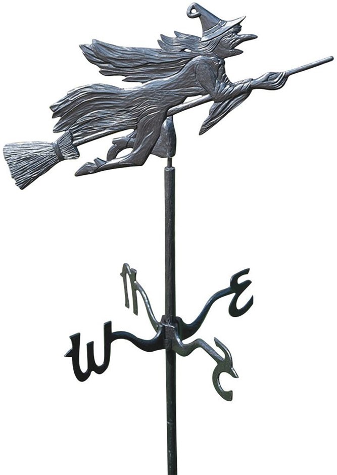 DESIGN TOSCANO Windblown Wicked Witch Metal Weathervane , 30.5 x 58.5 x 167