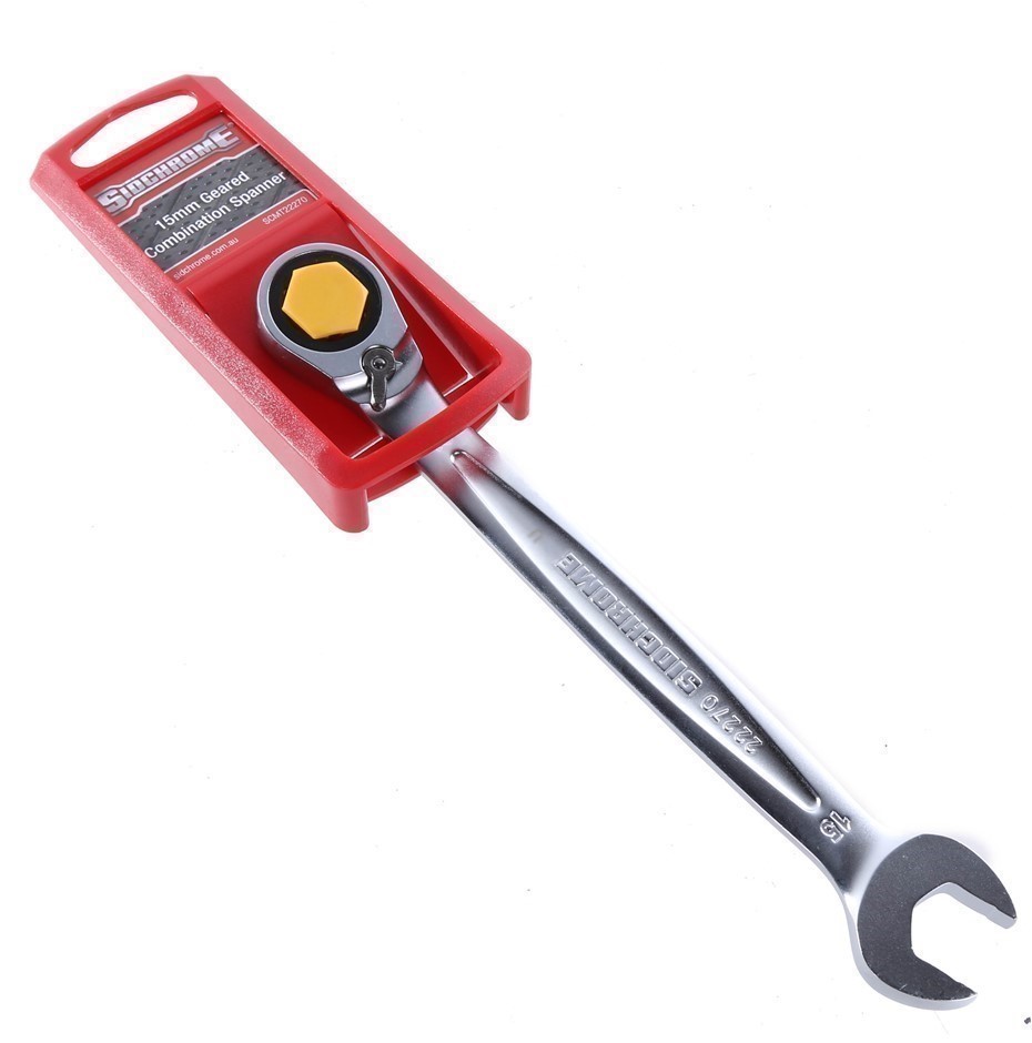 2 x SIDCHROME 15mm Reversible Geared Combination Spanners.