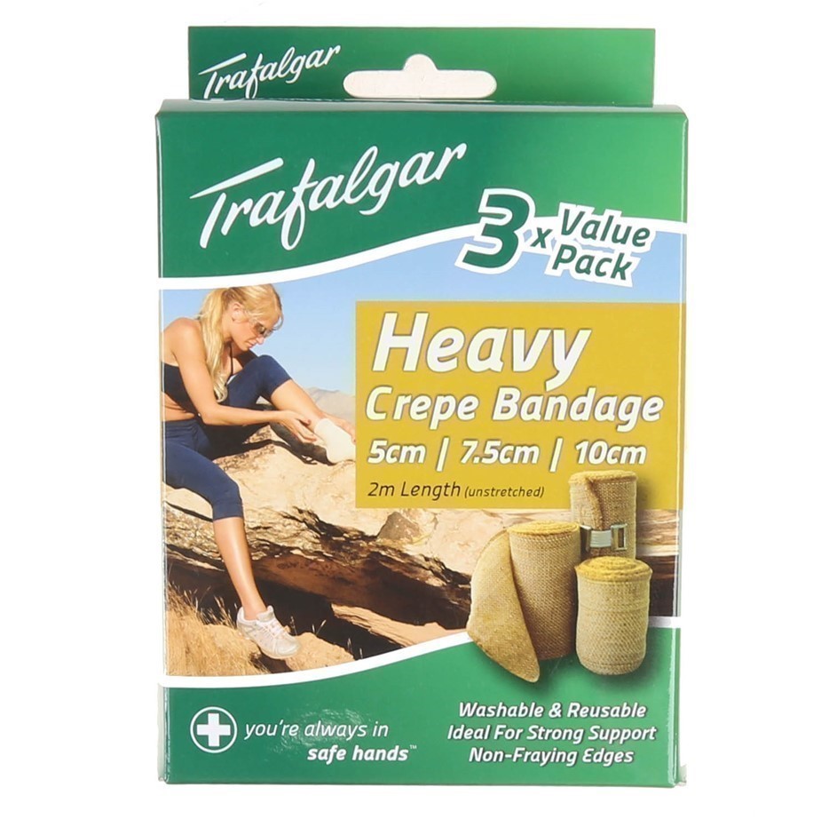 5 x Packs of 3 TRAFALGAR Crepe Bandages.