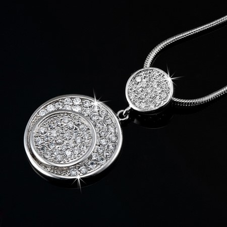 Solid Circle Pendant Featuring 53 Crystals by Swarovski®