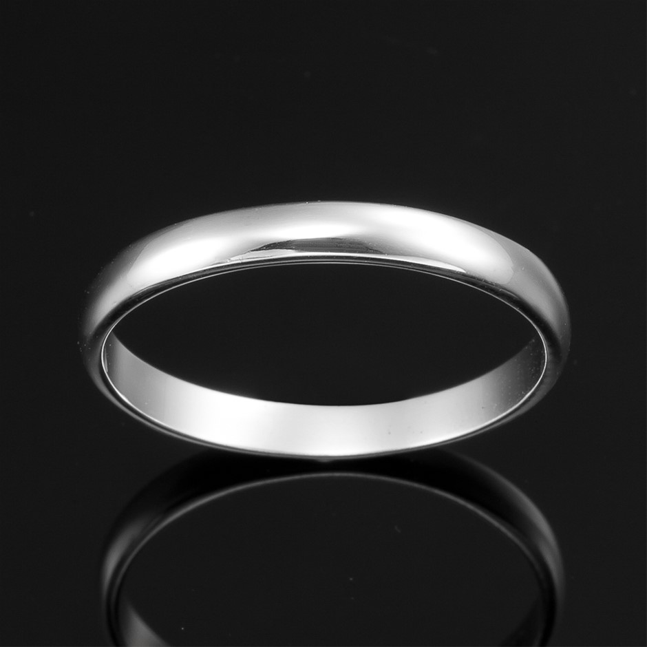 Solid 925 Sterling Silver Men's Band Ring - US Size 12