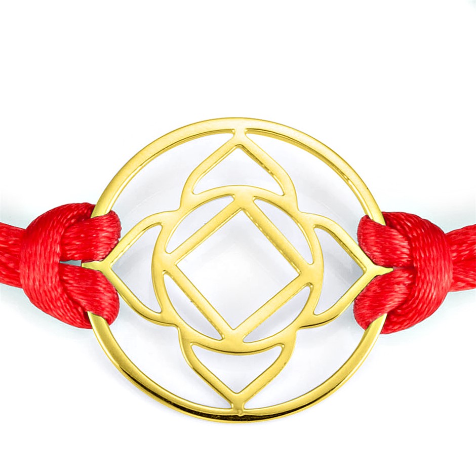 Solid 925 Sterling Silver & Gold Plated Chakra Bracelet - Root Chakra