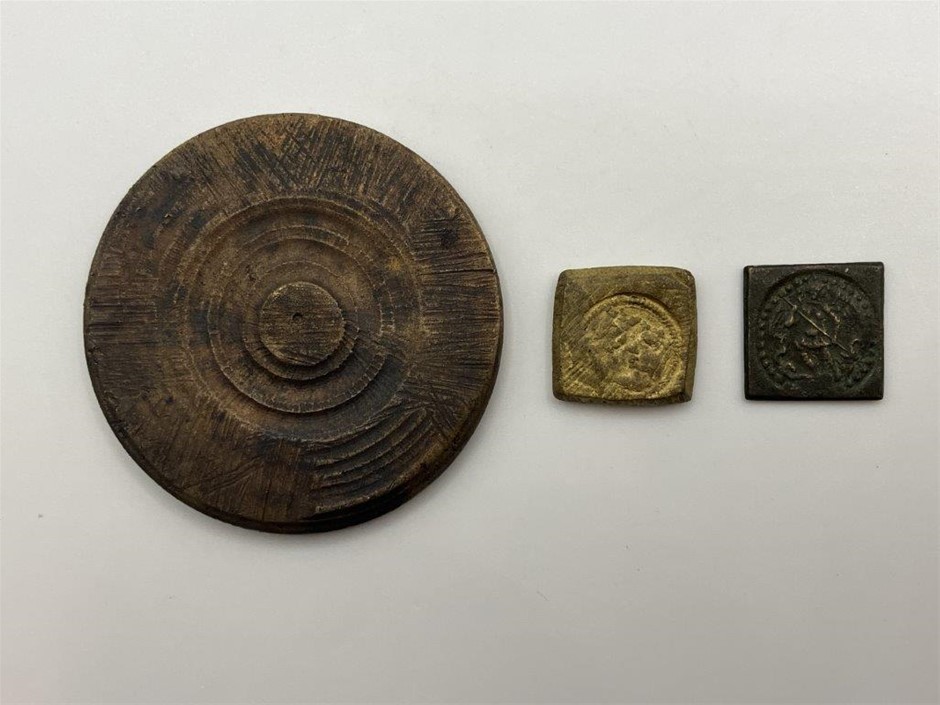 3 x Great Britain Coin Weights in Brass & Bronze C:15-1600s Auction ...