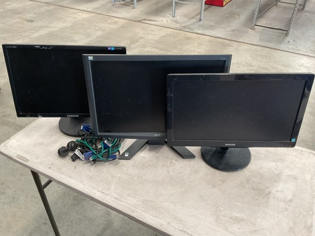 Three LCD Monitors Auction (0006-9064819) | Grays Australia