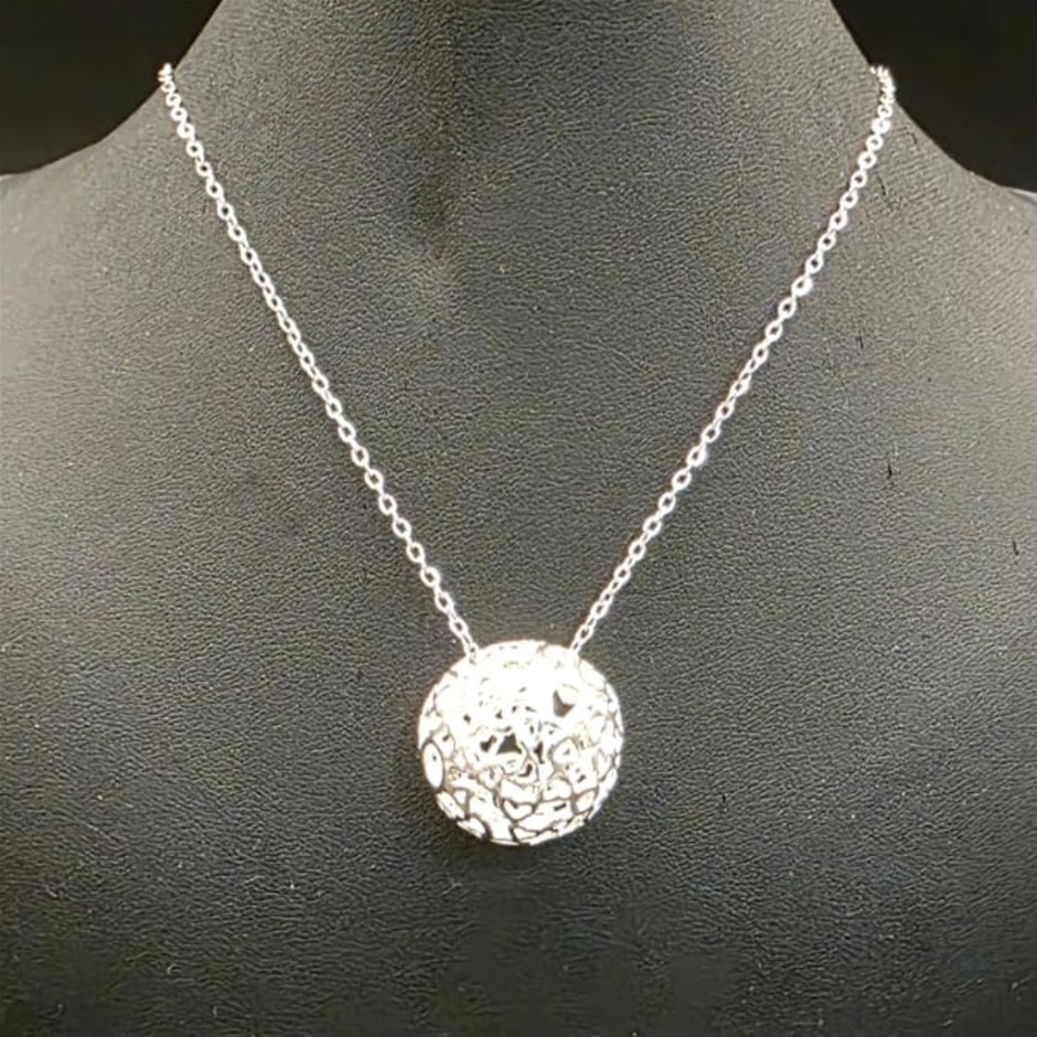Designer Eternity Ball Necklace in Silver