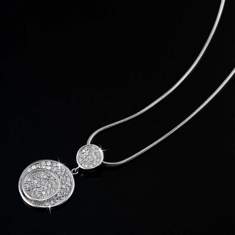 Solid Circle Pendant Featuring 53 Crystals by Swarovski®