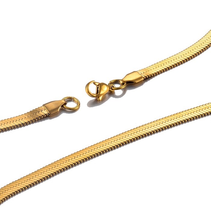 Quality Classic Stainless Steel 5mm Snake Chain Necklace - 16 Inches (Yello