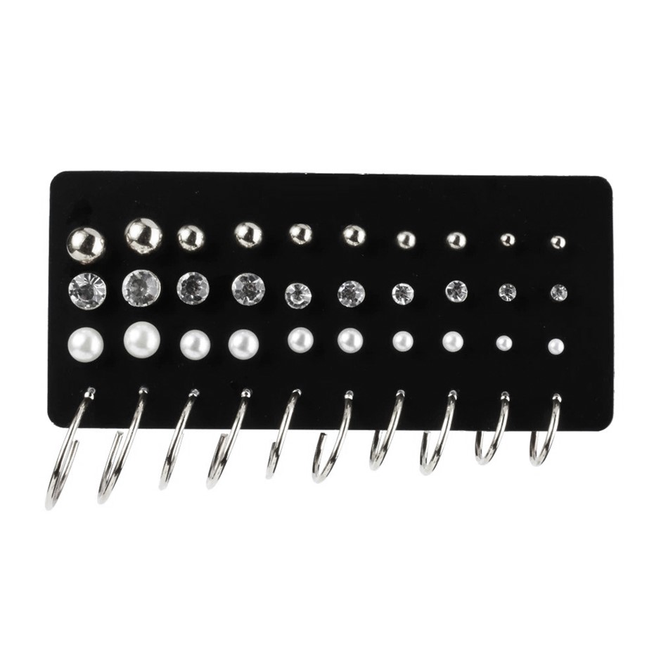 20 x Pairs of Stud & Hoop Earrings in Silver