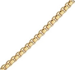 Classic 3mm Stainless Steel Rounded Box Chain Necklace - 50cm (yellow)