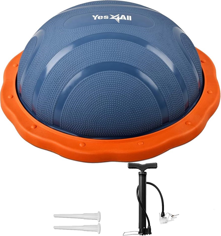 YES4ALL Half Balance Ball Half Yoga Ball Balance Trainer With Foot Pump.
