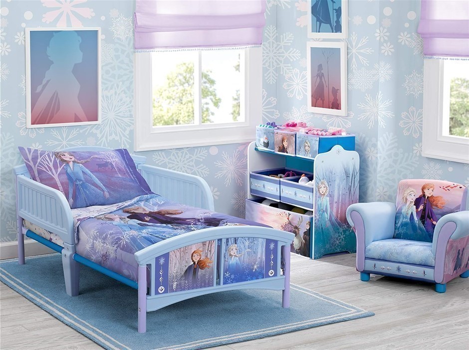 DISNEY Frozen II 4pc Toddler Bed Set, Includes Comforter, Fitted Sheet, Fla