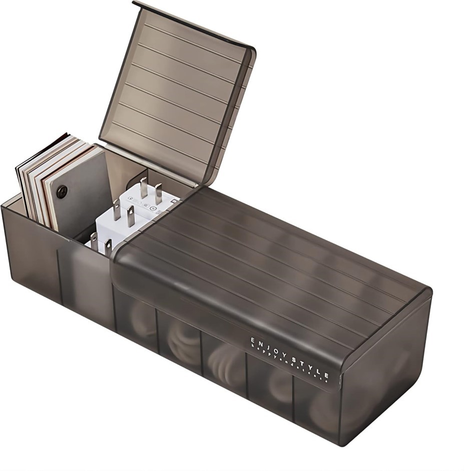 Data Cable Organizer Box Charge Cable Management 7 Compartments Storage Box