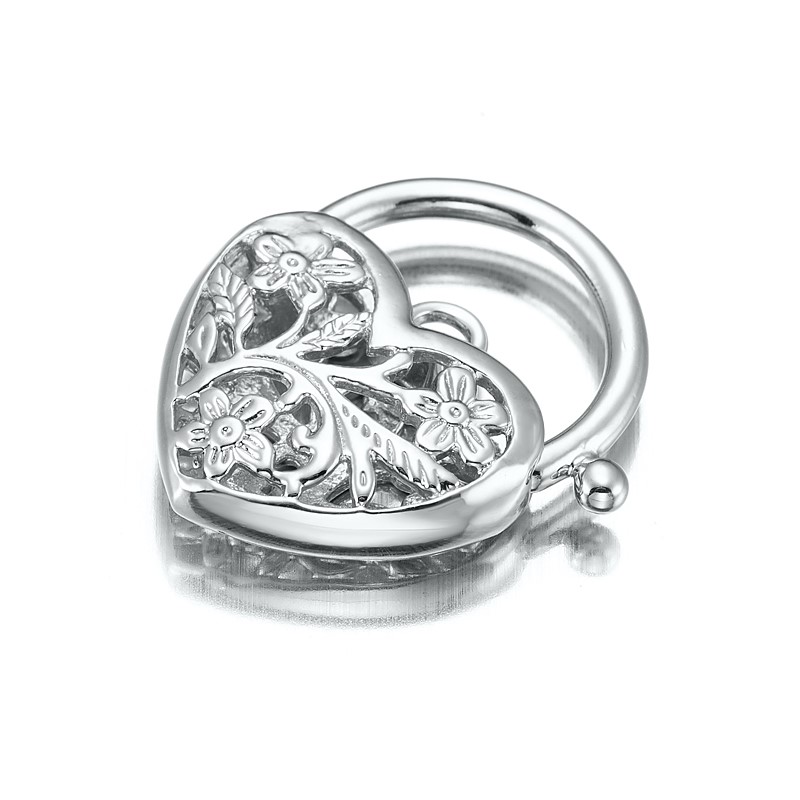 Classic Rhodium Plated Filigree Heart Locket