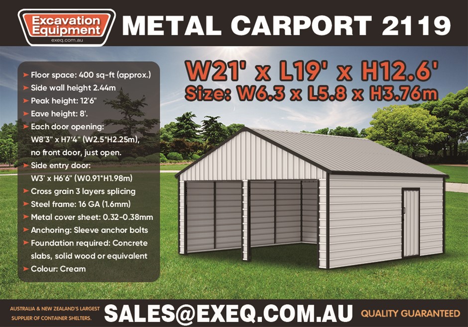 2025 21ft x 19ft Garage / Carport (Unused)