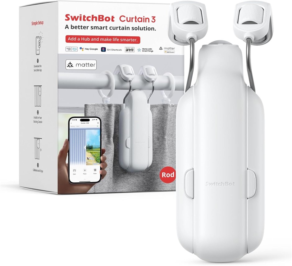 SWITCHBOT Smart Automatic Curtain Opener - Bluetooth Remote Control ...