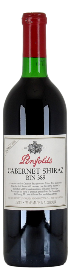 Penfolds Bin 389 Cabernet Shiraz 1990 (1x 750mL) SA. 5* Prov