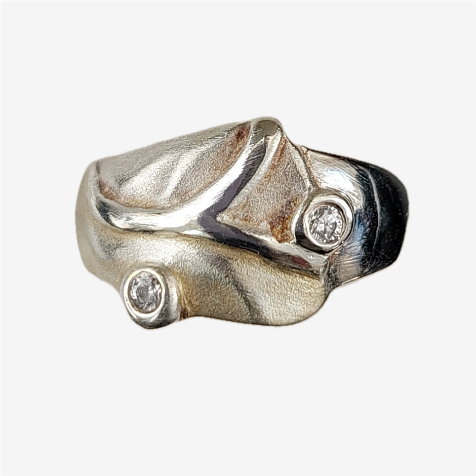 S/S S/Blasted CZ Ring
