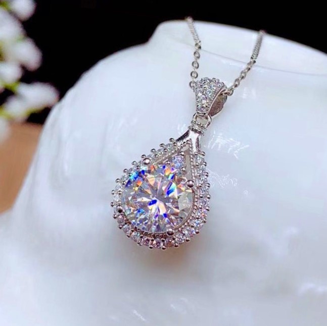 Stunning Simulated Diamond Teardrop Pendant