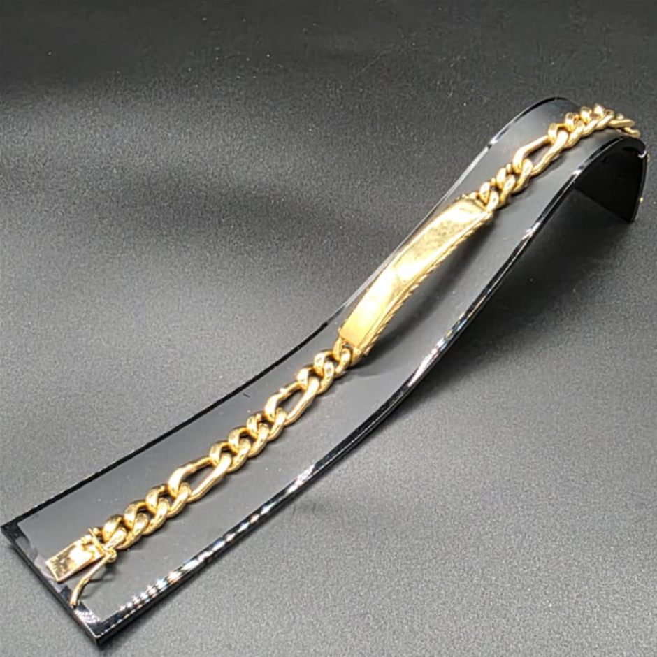 18ct Gold Plated Figaro Bracelet - USED (minimal wear)