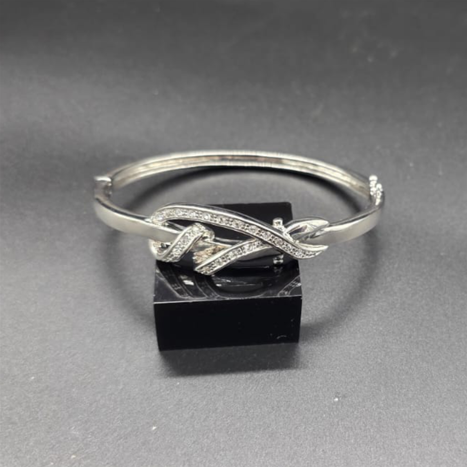 925 Sterling Silver LAYERED Bangle Featuring Crystals by Swarovski®