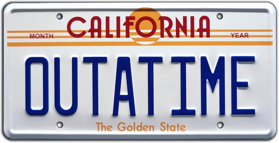 BACK TO THE FUTURE Outatime | Metal Stamped License Plate