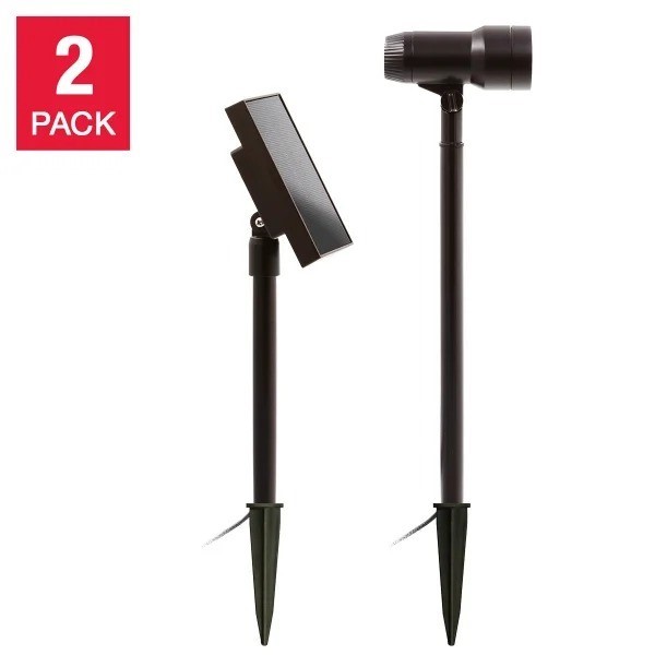 TOMMY BAHAMA LED Solar Spotlight, 2pk. N.B: Not in original packaging.