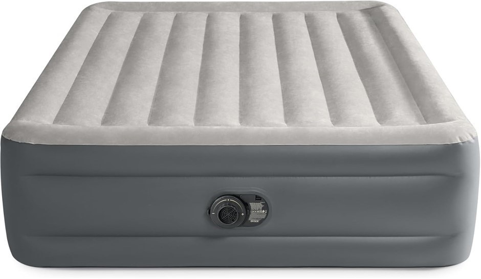 INTEX Queen Dura-Beam Plus Essential Rest Airbed with Internal Pump, 60 x 8