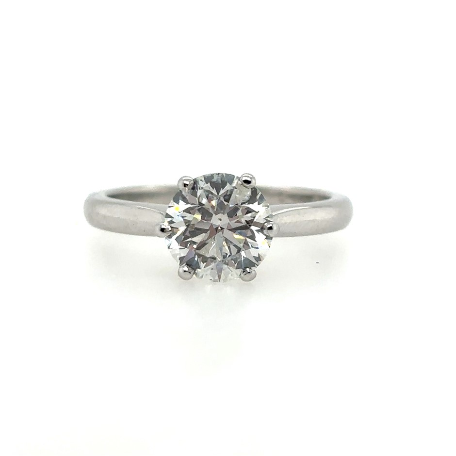 1.72ct Round Dia. G/P1 With ADGL Cert. Ring 18K White Gold