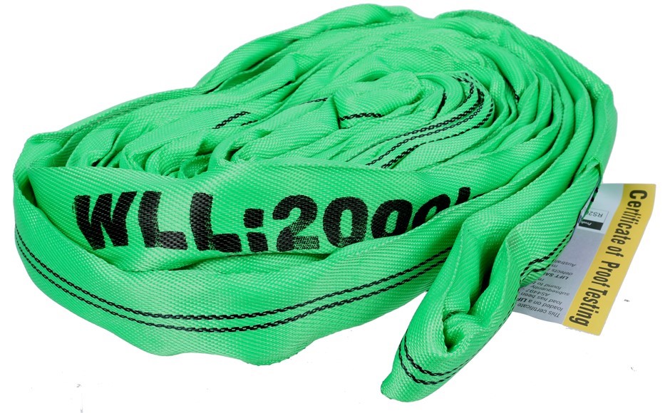Round Lifting Sling, WLL 2,000kg x 4M (With Test Cert).